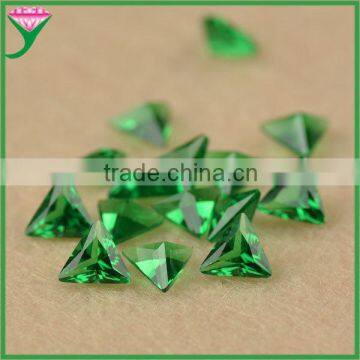 wholesale high quality right triangle synthetic light green nano semi precious stone