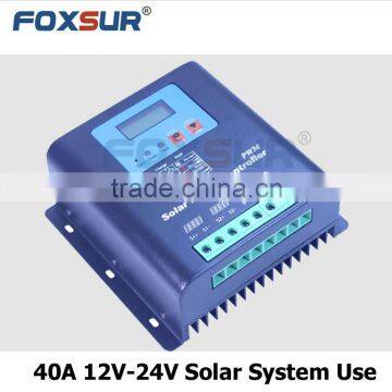 40A 12V-24V PWM Solar Charge Controller, With LCD Display Battery Voltage and Capacity, PWM Charging for Off Grid PV Controller photo-2