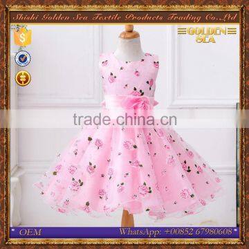 new fashion party flower pink lovely child dress