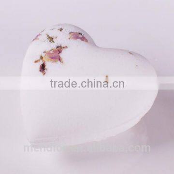 Mendior Organic Heart Shaped bath bombs rose dry flower SPA bath salt bubble OEM 30 g to 200 g