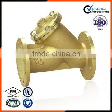 Y type Brass strainer flanged valve for water pipe control valve