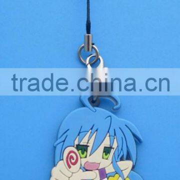 Promotional custom pvc/silicon phone strap with 3D logo