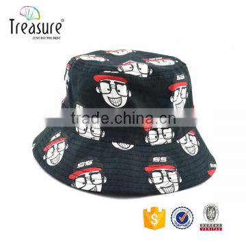 100% cotton brimmed bucket hat bucket cap with strings