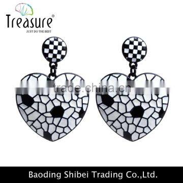 Wedding Jewelry Mix Color Rhinestone Heart Shape Stud Earrings Jewelry in Fashion Style