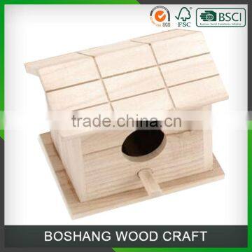 Natural Wood Color Outdoor Wood Bird House