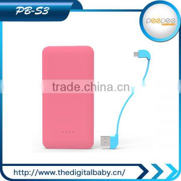 ultra slim rechargeable lithium battery power bank 5000mah