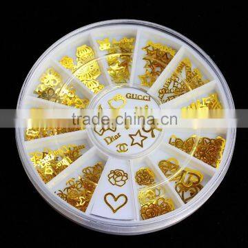 2015 hot selling gold color nail art decoration for salon