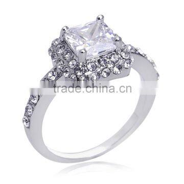 Glittering Austrian Crystal Rings 18k White Gold Gp Zircon Ring