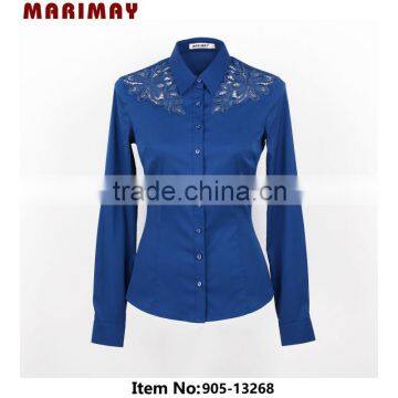 Shirt design long sleeve lace shirt fashion vetement femme for ladies office wear