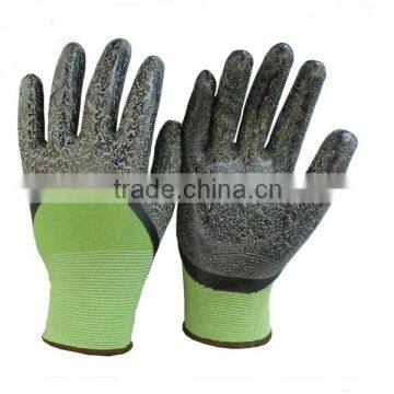 13Gauge Nylon Foam Latex Coated and Nitrile Secondary Coating Working Gloves