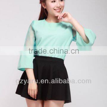 wholesale ladies 3/4 sleeve blouse designs