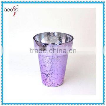 wholesale fancy small round colored glass flower pot vase