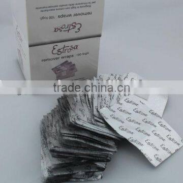 Pre-cut Nail Arts Wrap Foil Sheet for UV Gel Polish Remover With Cotton Pad