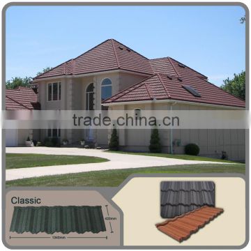 2015 Colorful classic stone coated steel galvanized steel roofing sheets/Classical stone coated metal roofing tiles roof panel