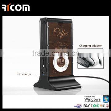 power bank station for restaurant with multi cable,Menu Holder Coffee Shop Power Bank --PB102--Ricom