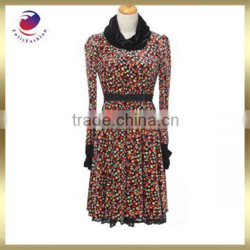 flower printed long woman dress