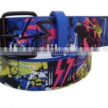 Fashion printed PU belt for kids