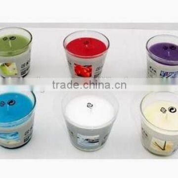 glass bottle filling color candle