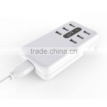 LED Light Multiple USB 6 Ports 8.4A Charger Quick USB Desktop Charger With Crystal Sticker for IPhone IPad SamsungGalaxy Pad photo-3