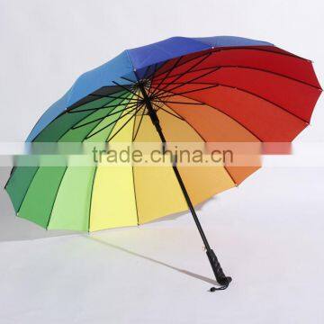 Waterproof Fabric Pongee Material Rainbow Umbrella