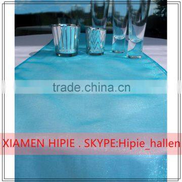 Hot sale cheap blue organza table runners for round tables