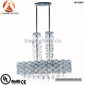 Chrome Cirque Crystal Light Linear Chandelier