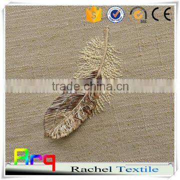 High class embroidered feather embroidery natural curtain fabric- European/ French/ New Indian luxury style curtain