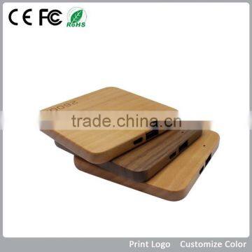 factory supply the cheapest best price square wood/wooden portable charger power bank for 2500mAh