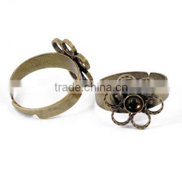 2014 Latest Elegant Flower Pattern Blank Rings DIY Jewelry Fiding
