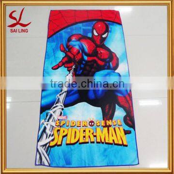 Promotional Velour Reactive Printed Beach Towel Wholesale China Supplied Spiderman Beach Towel