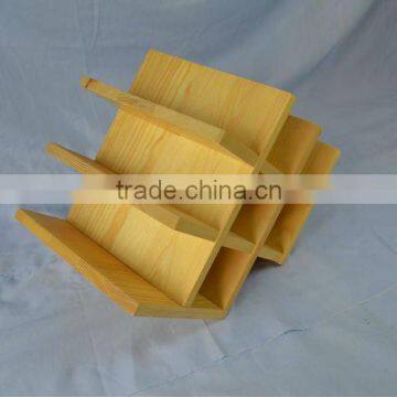 unique shape solid wood wine shelf