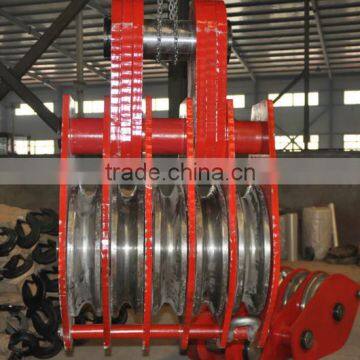 Drop Forged Hardware Alloy Steel/carbon Steel Lifting Hoist Five Wheel Close Ring Type Steel Lifting Hoist Pulley Block photo-5
