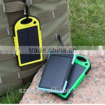 Solar power bank charger 5000mah solar charger smart power bank with waterproof