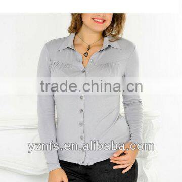 Hot sell long sleeves newest design women blouse fashion the western casual style fat ladies wear in 2012