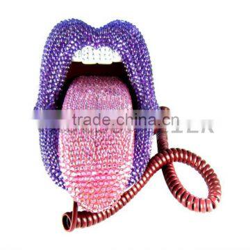 Fashionable Diamond Novelty Shape Novelty Cord Phone Telephone