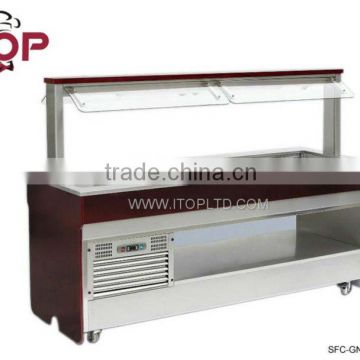 refrigerated salad bar with fix cover