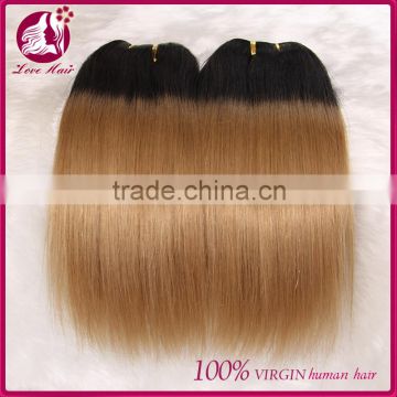 Aliexpress wholesale 7a 8a virgin brazilian human two tone ombre colored hair weave bundles straight ombre hair for black women