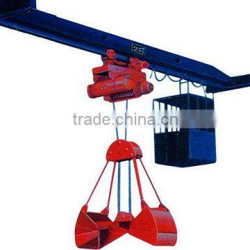 Single beam grab crane