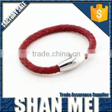 plain red leather bracelet mens bangles wholesale