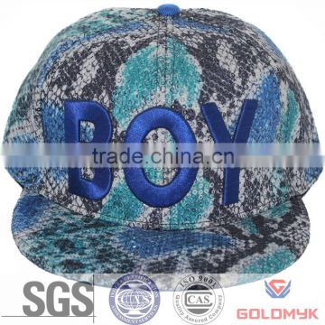 Snapback cap made by fabric with rhinestone