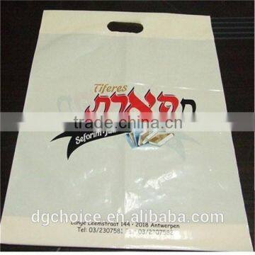 Custom printed heat seal plastic bag die cut plastic bag shopping bag