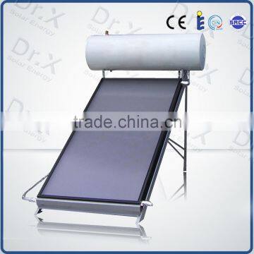 Compact non-pressurized central flat plate solar hot drinking water heater