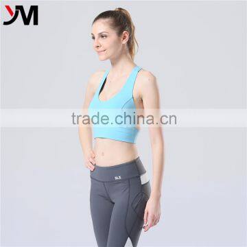 2016 Popular Design Nylon SUPPLEX Wholesale Custom Sexy Sports Crop Top Yoga Tank Tops for Women photo-2