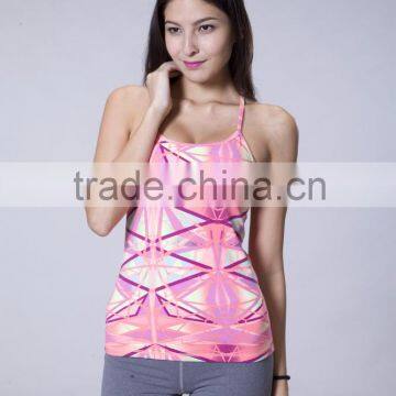 Trendy Fashion Wear Lovely Full Printed Women Sports Wear Workout Tank Top photo-3