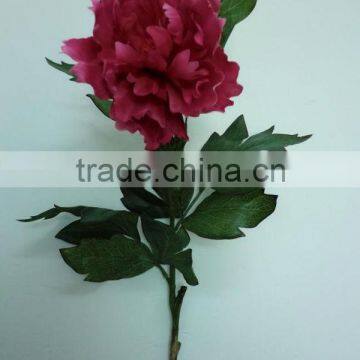 High quality artificial fuchsia flower silk peony