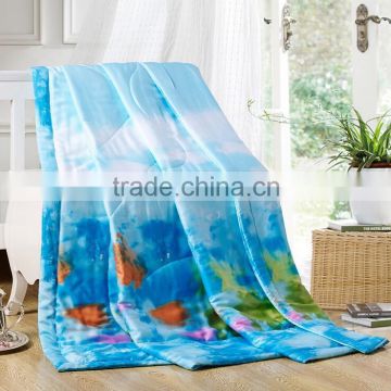 2015 luxury China king size 3d flower silk duvet, cheap cotton patchwork quilt lightweight summer bedspread