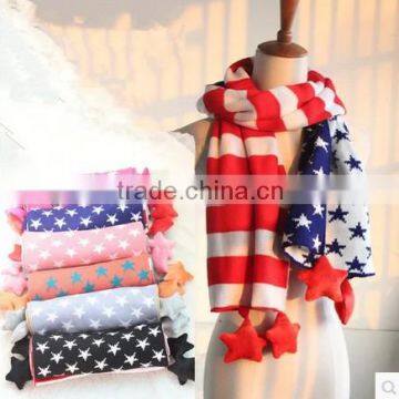 2014 Wholesale Winter Hot Fashion Knitted Scarf America Flag Knitted Scarf