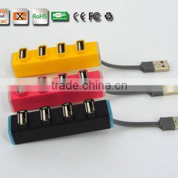 Hi-speed 4 port Mini Colorful usb 2.0 hub 480Mbps for Windows 95/98/2000/2003/ME/XP/Vista or Mac OS 8.1above