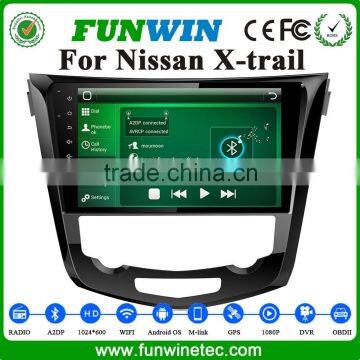 Funwin in dash touch screen Android 4.4.2 car radio gps dvd player navigation system car audio system for Nissan X-Trail