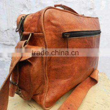 Real Goat Leather Luggauge Bag/vintage Style Pure Leather Travel Bag photo-2